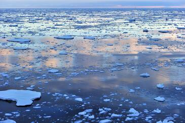 Reflections Polar Circle 66° Antarctica. © Etienne Pierart.